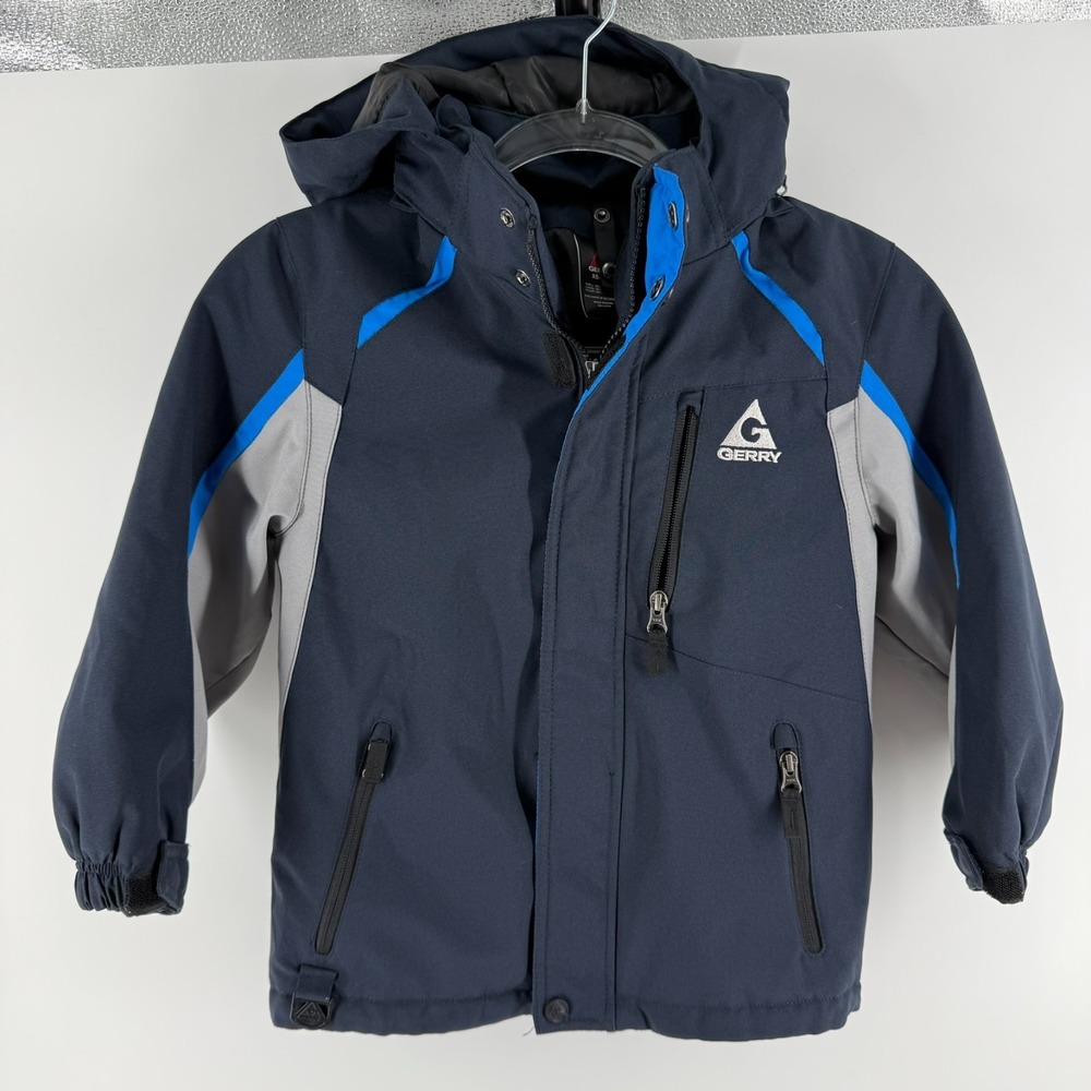 Gerry‎ Ski Jacket Kids XS Navy Blue Gray Insulated Full Zip Snowboarding Winter